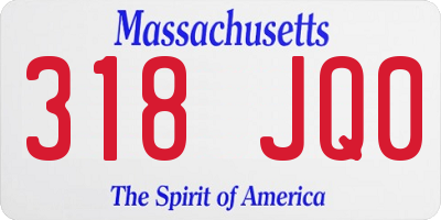 MA license plate 318JQ0