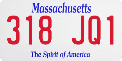 MA license plate 318JQ1