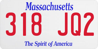 MA license plate 318JQ2