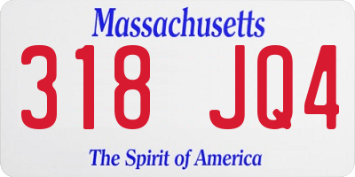 MA license plate 318JQ4