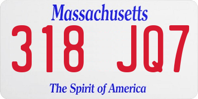MA license plate 318JQ7