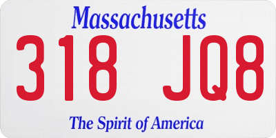 MA license plate 318JQ8