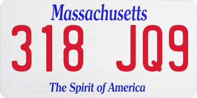 MA license plate 318JQ9