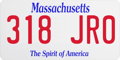 MA license plate 318JR0