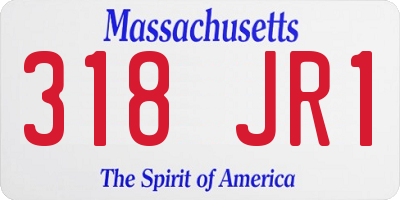 MA license plate 318JR1