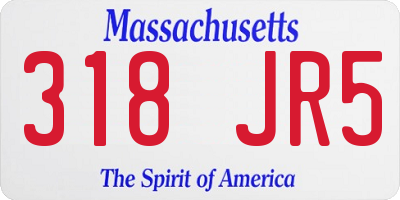 MA license plate 318JR5