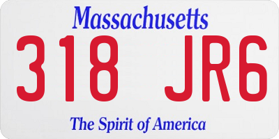 MA license plate 318JR6