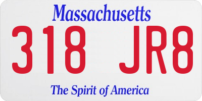 MA license plate 318JR8