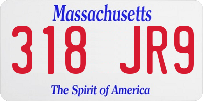 MA license plate 318JR9