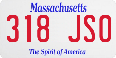 MA license plate 318JS0