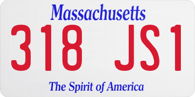 MA license plate 318JS1
