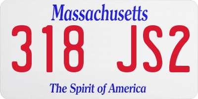 MA license plate 318JS2
