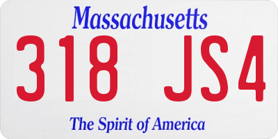 MA license plate 318JS4