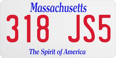 MA license plate 318JS5