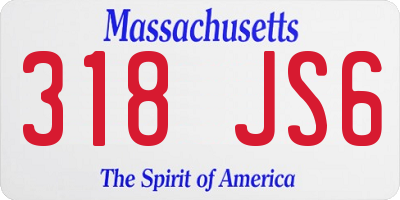 MA license plate 318JS6