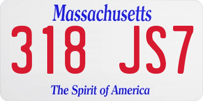 MA license plate 318JS7