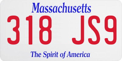 MA license plate 318JS9