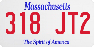 MA license plate 318JT2