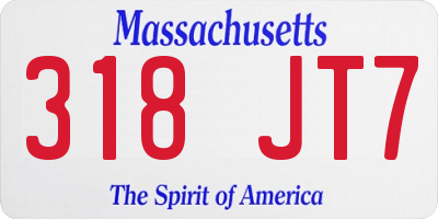 MA license plate 318JT7