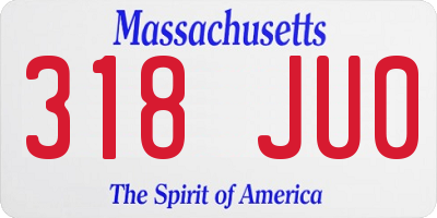 MA license plate 318JU0