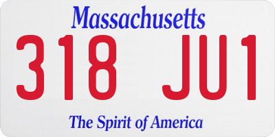 MA license plate 318JU1