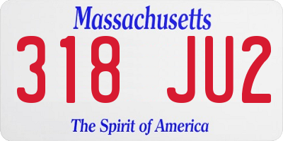 MA license plate 318JU2