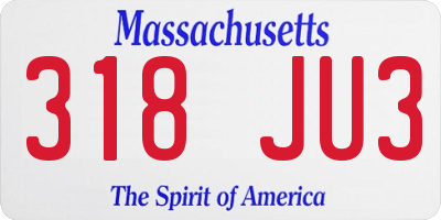 MA license plate 318JU3