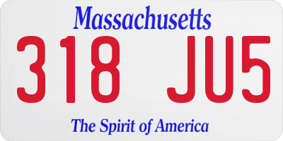MA license plate 318JU5