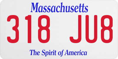 MA license plate 318JU8