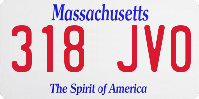 MA license plate 318JV0