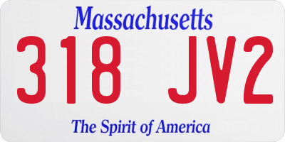 MA license plate 318JV2