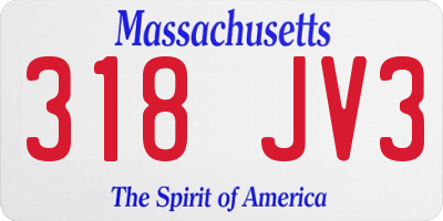 MA license plate 318JV3