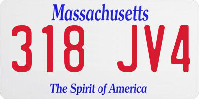 MA license plate 318JV4