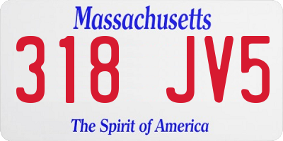 MA license plate 318JV5