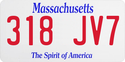 MA license plate 318JV7