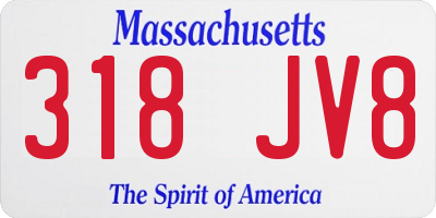 MA license plate 318JV8