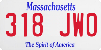 MA license plate 318JW0