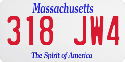 MA license plate 318JW4