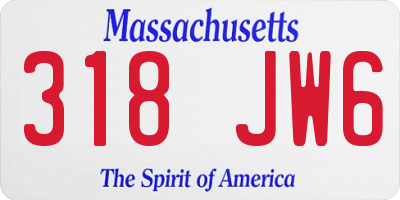 MA license plate 318JW6