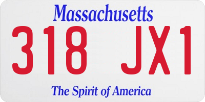 MA license plate 318JX1