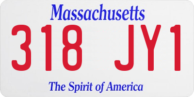 MA license plate 318JY1