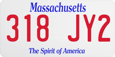 MA license plate 318JY2