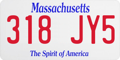 MA license plate 318JY5