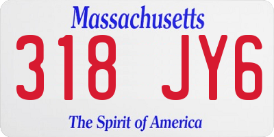MA license plate 318JY6