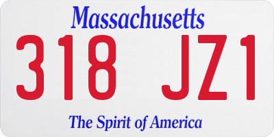 MA license plate 318JZ1
