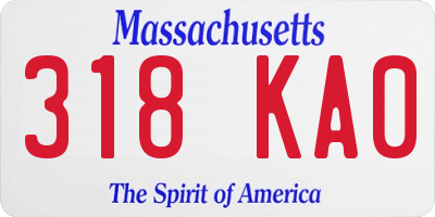 MA license plate 318KA0