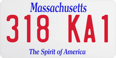MA license plate 318KA1