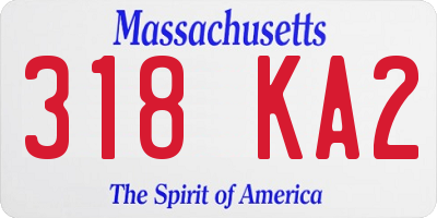 MA license plate 318KA2