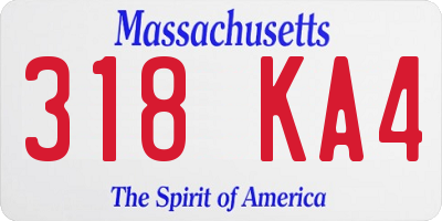 MA license plate 318KA4
