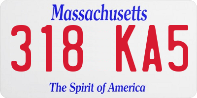 MA license plate 318KA5